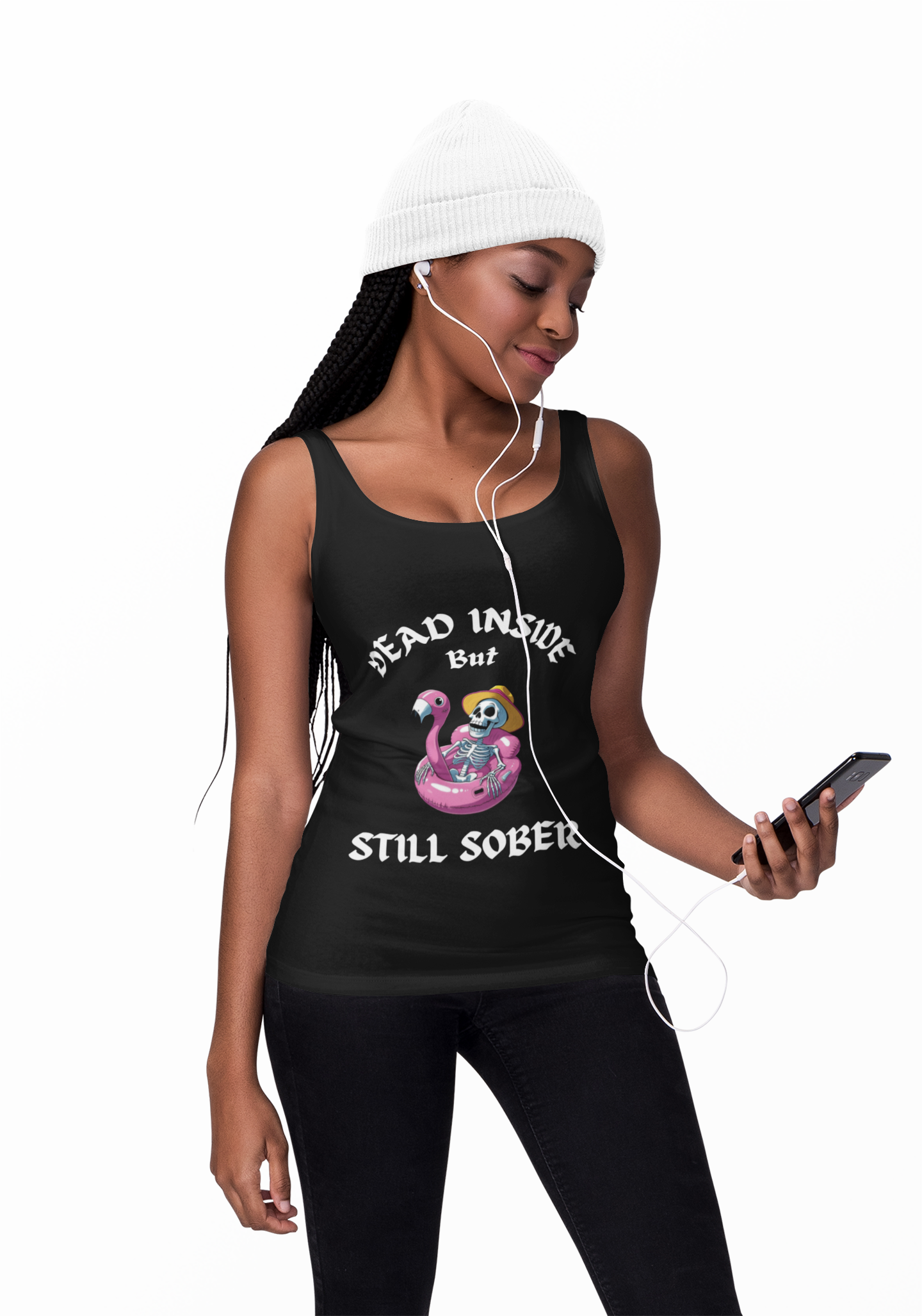 Dead Inside But Still Sober - Women’s Racerback Tank Top
