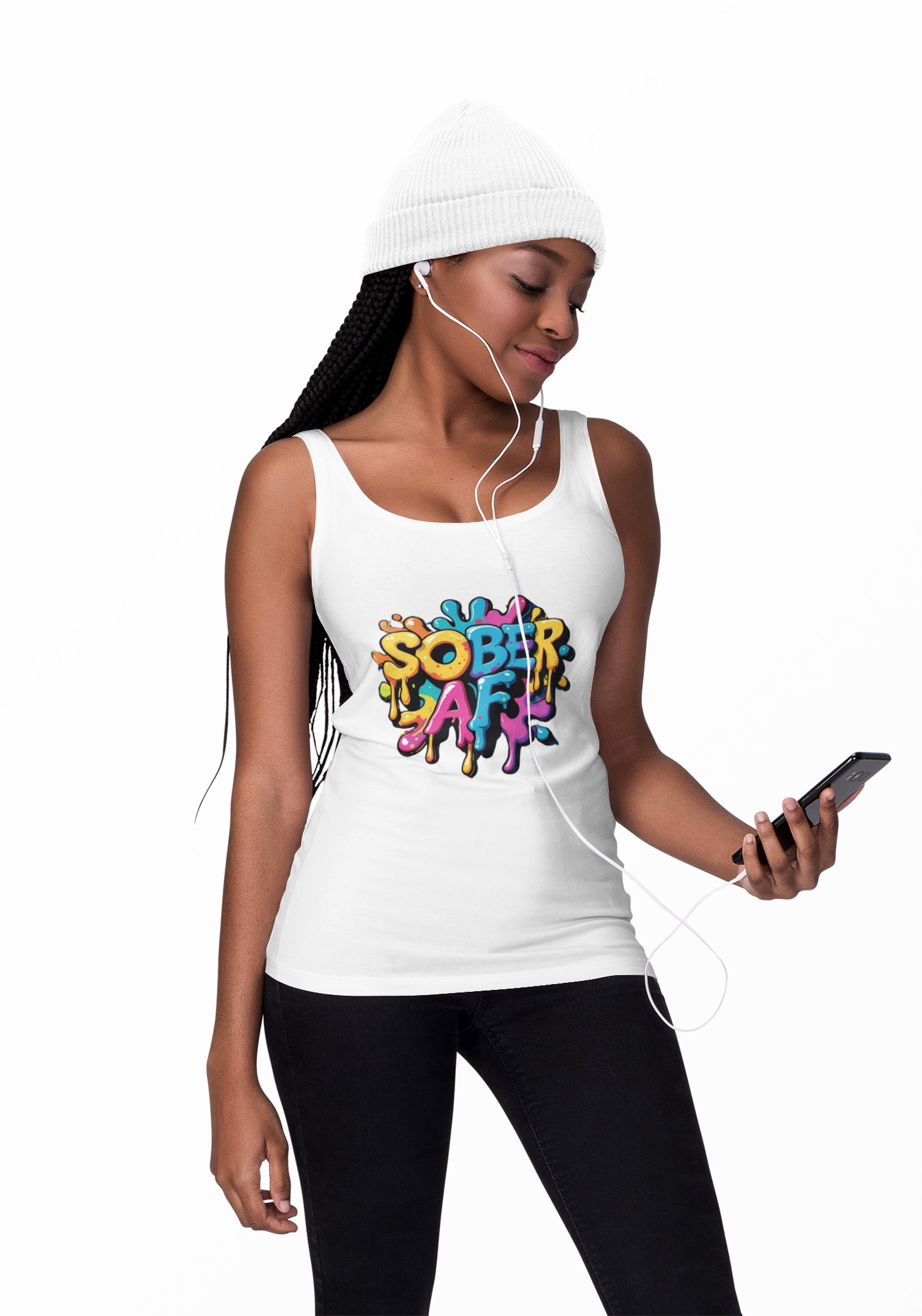 Sober AF Graffit - Women's Racerback Tank Top