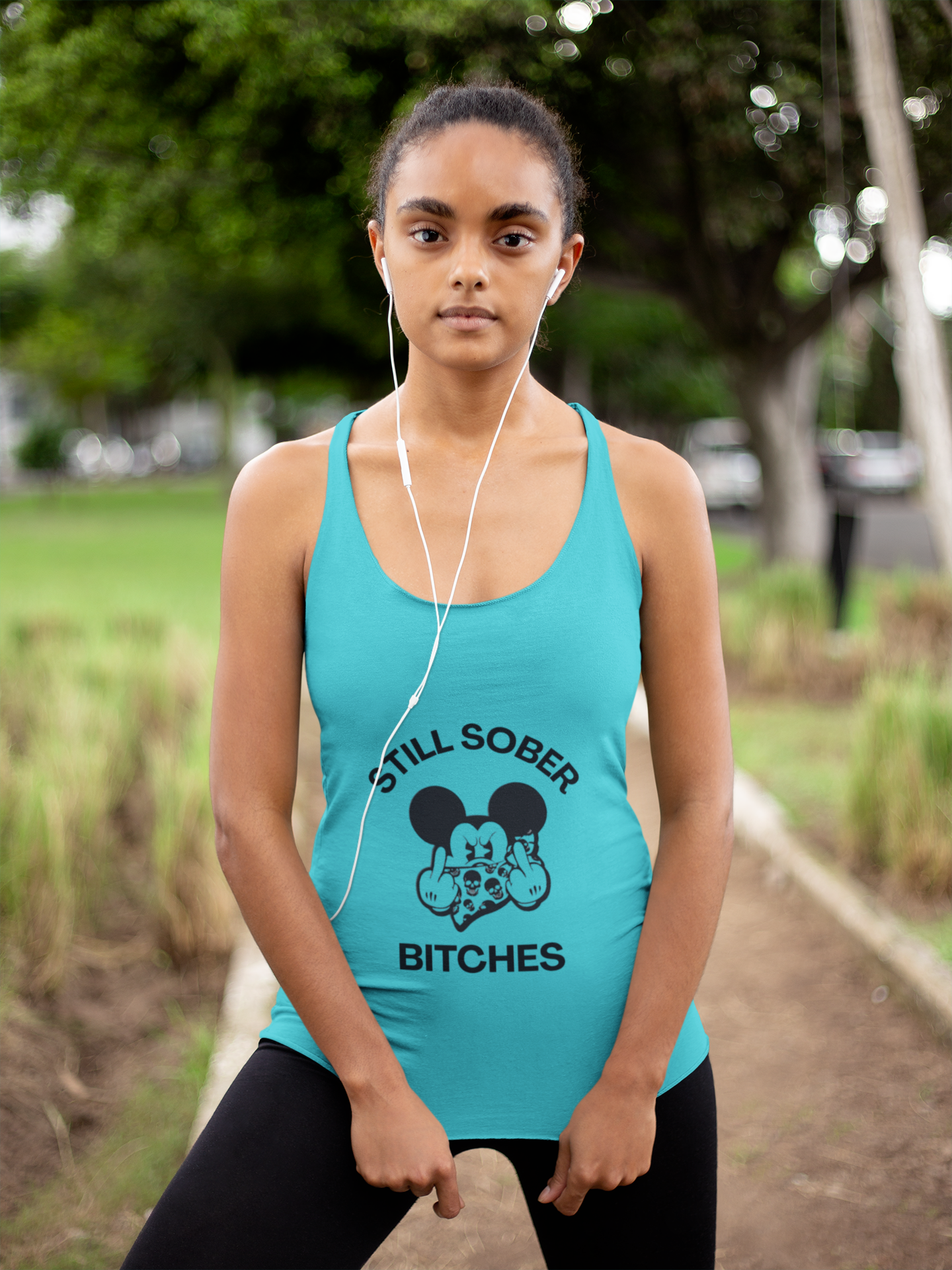 Mickey Mouse Still Sober B*tches - Women’s Racerback Tank