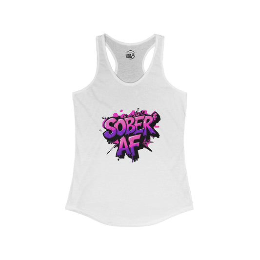 Pink & Purple Sober AF - Women's Racerback Tank
