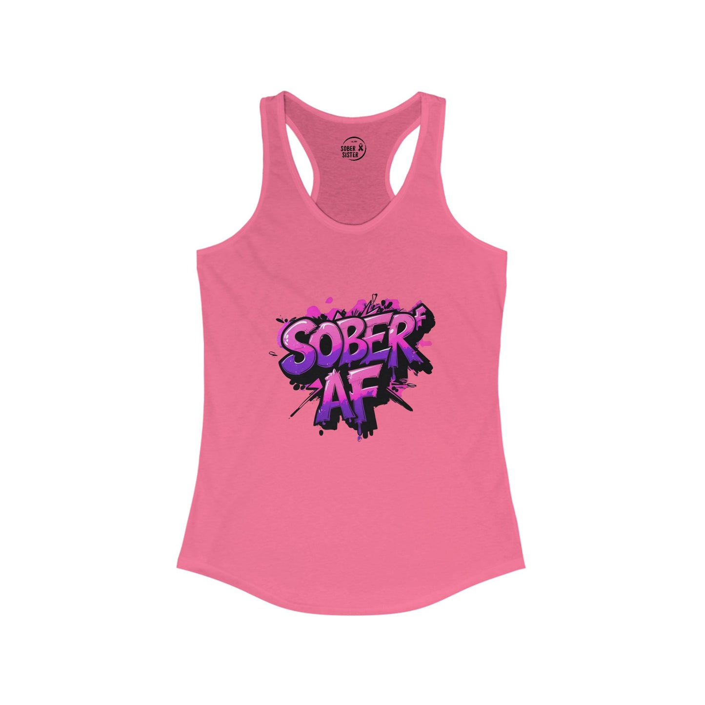 Pink & Purple Sober AF - Women's Racerback Tank