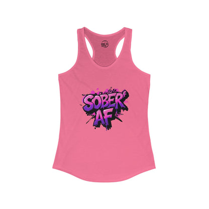 Pink & Purple Sober AF - Women's Racerback Tank