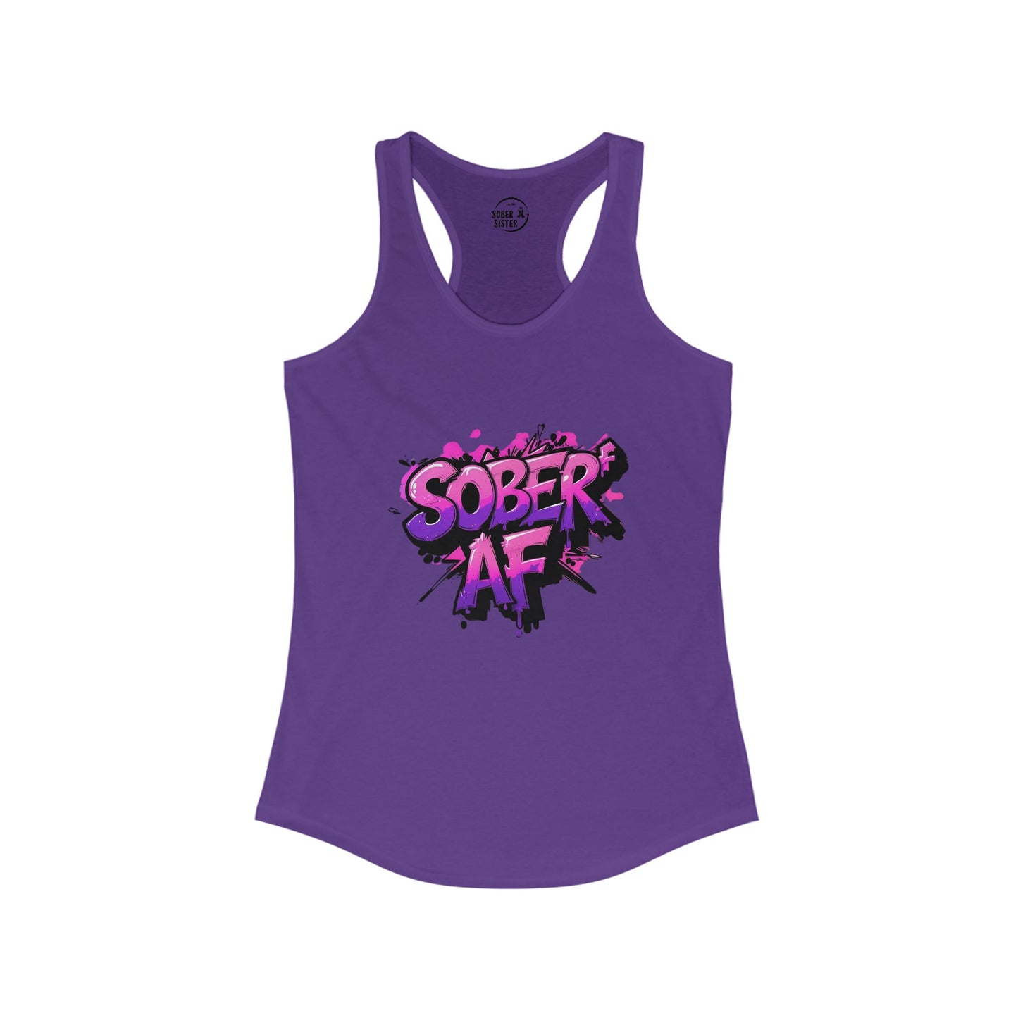 Pink & Purple Sober AF - Women's Racerback Tank