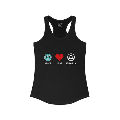 Peace Love Sobriety - Racerback Tank Top