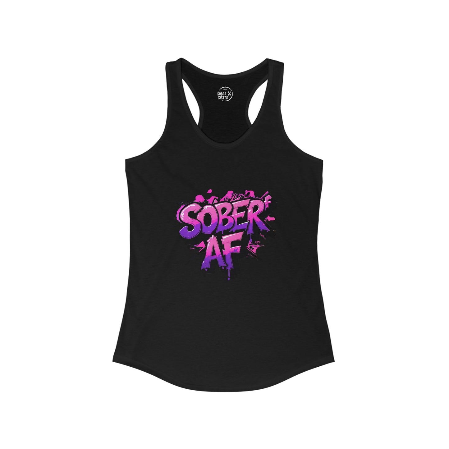 Pink & Purple Sober AF - Women's Racerback Tank