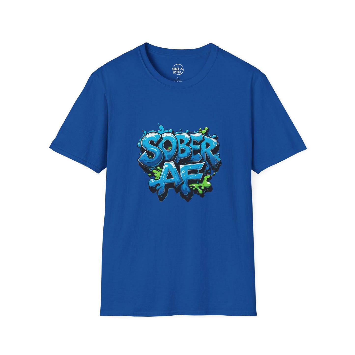 Blue Graffiti Sober AF - Men’s Shirt