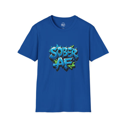 Blue Graffiti Sober AF - Men’s Shirt