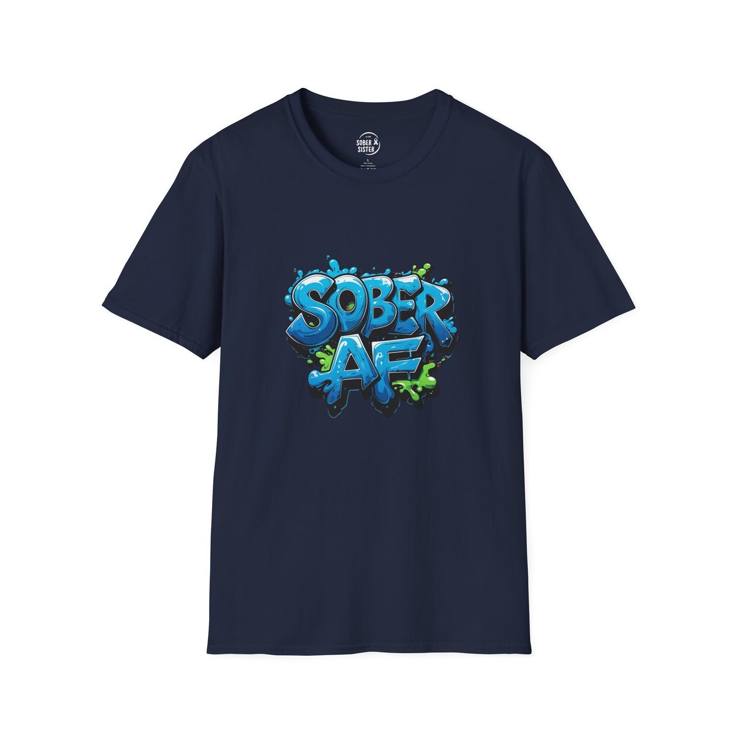 Blue Graffiti Sober AF - Men’s Shirt