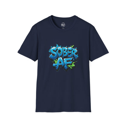 Blue Graffiti Sober AF - Men’s Shirt