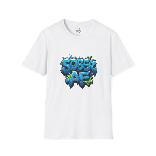 Blue Graffiti Sober AF - Men’s Shirt