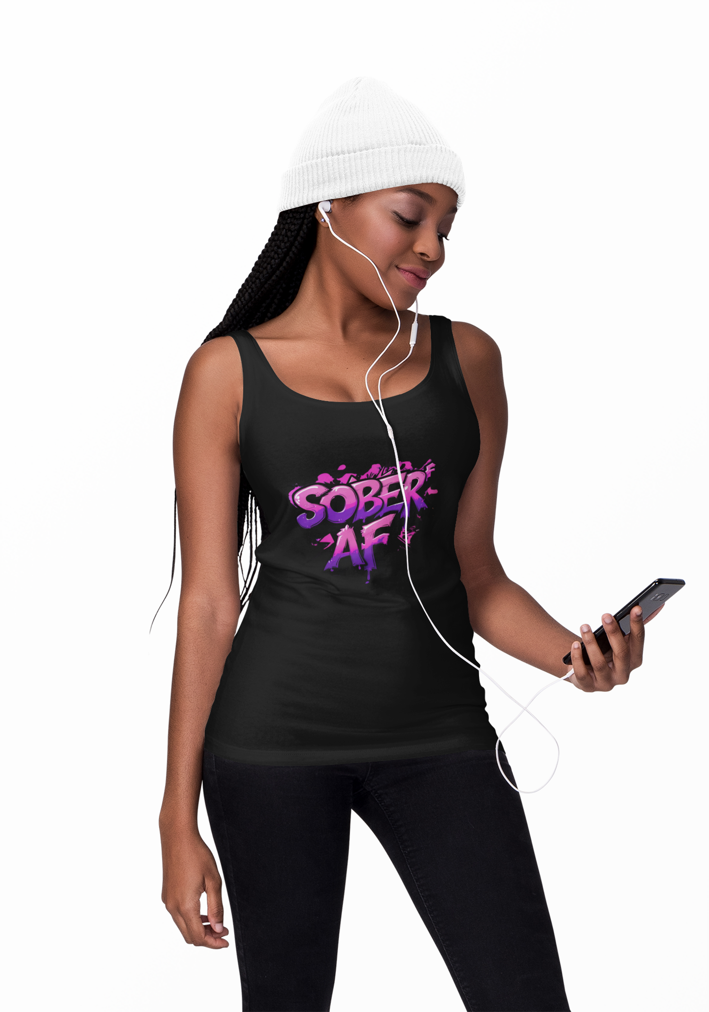Pink & Purple Sober AF - Women's Racerback Tank