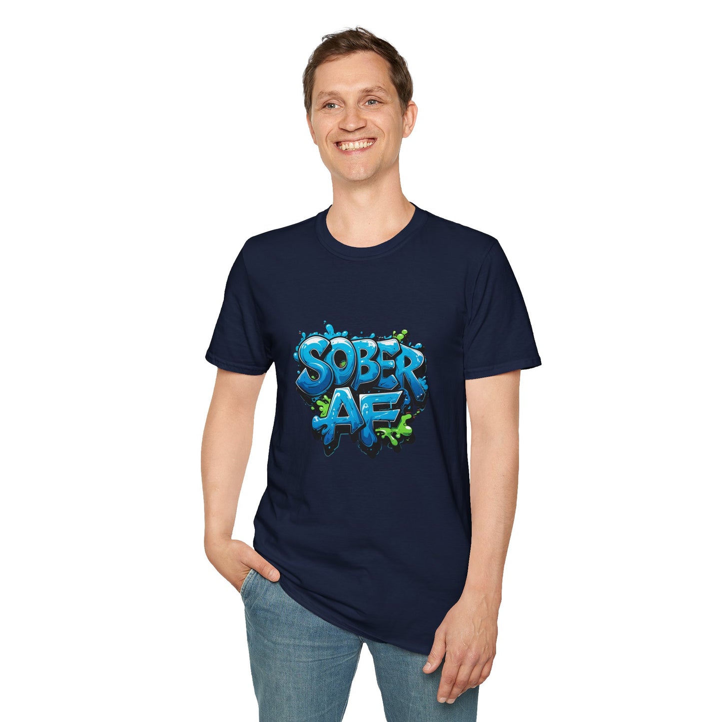 Blue Graffiti Sober AF - Men’s Shirt