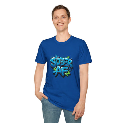 Blue Graffiti Sober AF - Men’s Shirt