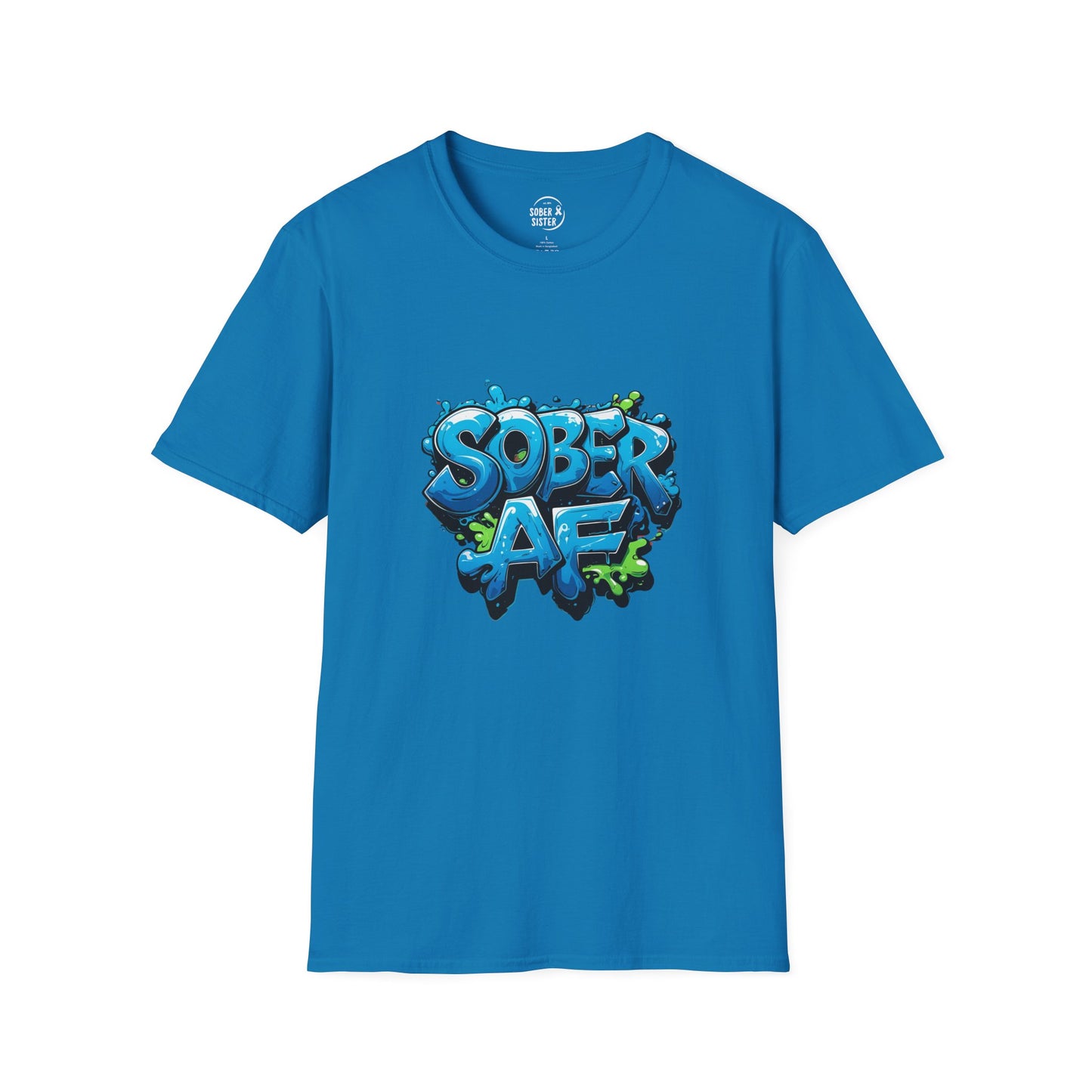 Blue Graffiti Sober AF - Men’s Shirt